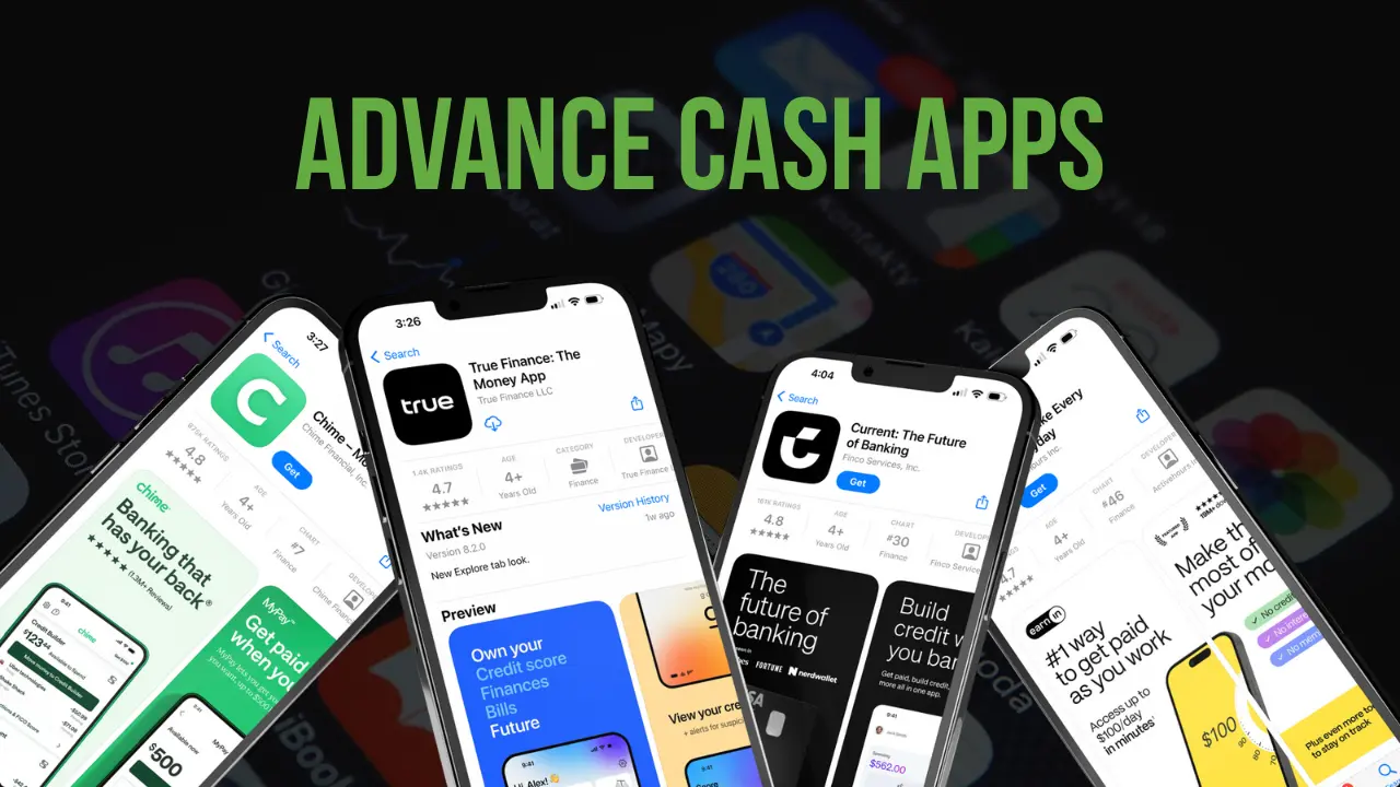 Tunes Stoll Cash Advance App - No Credit Check Banking for Bills & Future | 2025 Top 10 List of advance cash apps includes Chime, true finance, current, and MoneyLion.