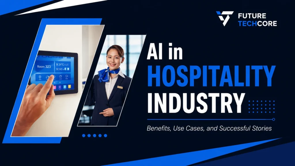AI in hospitality industry showing smart hotel technology and AI-powered guest services