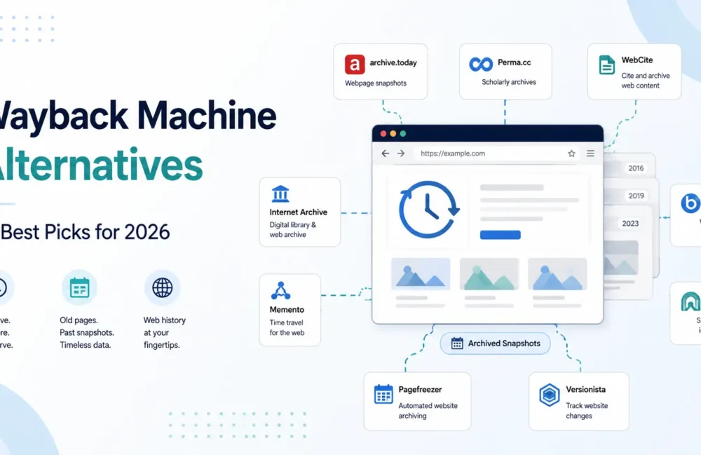 Best Wayback Machine alternatives in 2026 for web archiving, snapshots, and website history