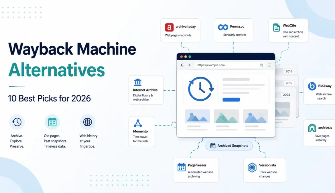 Best Wayback Machine alternatives in 2026 for web archiving, snapshots, and website history